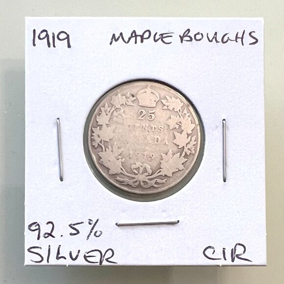 1916, 1917, 1918 & 1919 Canada Sterling Silver 4 x 25¢ Coins! - Picture 9 of 13